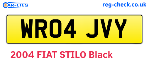 WR04JVY are the vehicle registration plates.