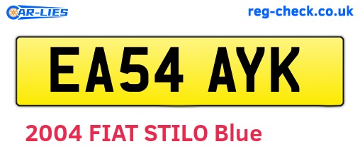 EA54AYK are the vehicle registration plates.