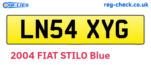 LN54XYG are the vehicle registration plates.