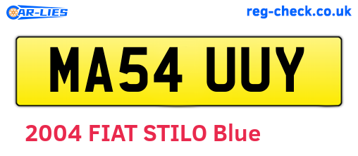 MA54UUY are the vehicle registration plates.