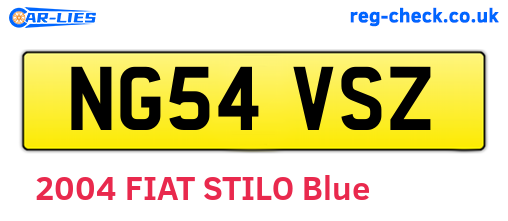 NG54VSZ are the vehicle registration plates.