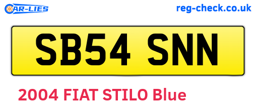 SB54SNN are the vehicle registration plates.