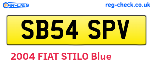 SB54SPV are the vehicle registration plates.