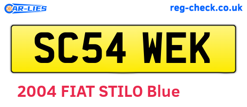 SC54WEK are the vehicle registration plates.