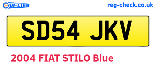 SD54JKV are the vehicle registration plates.