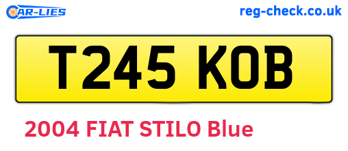 T245KOB are the vehicle registration plates.