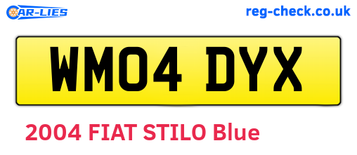 WM04DYX are the vehicle registration plates.