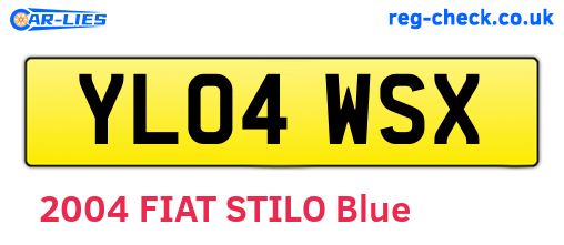 YL04WSX are the vehicle registration plates.