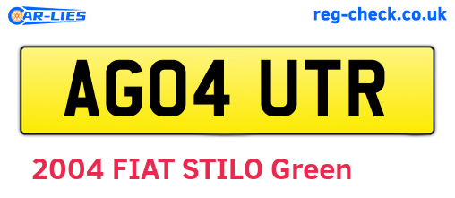 AG04UTR are the vehicle registration plates.