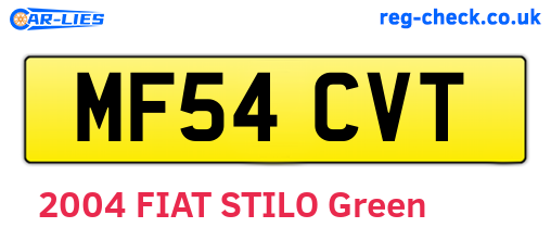 MF54CVT are the vehicle registration plates.