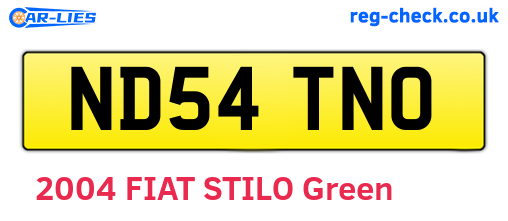 ND54TNO are the vehicle registration plates.