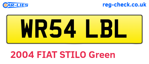 WR54LBL are the vehicle registration plates.