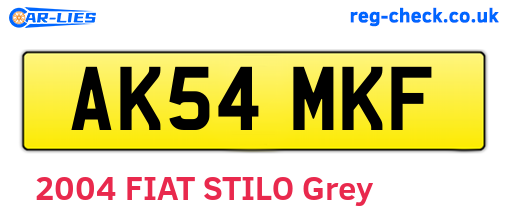 AK54MKF are the vehicle registration plates.