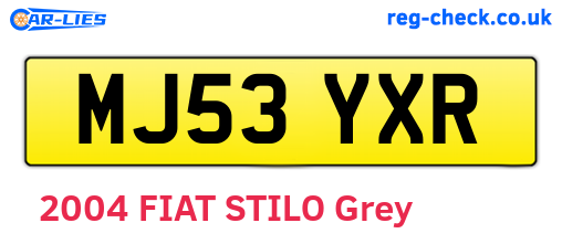 MJ53YXR are the vehicle registration plates.