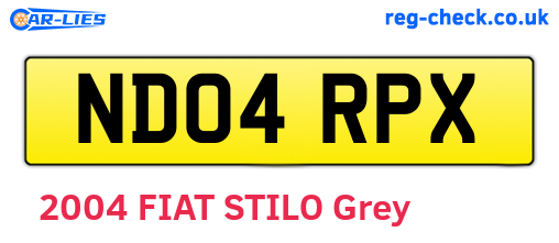 ND04RPX are the vehicle registration plates.