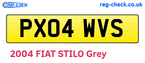 PX04WVS are the vehicle registration plates.