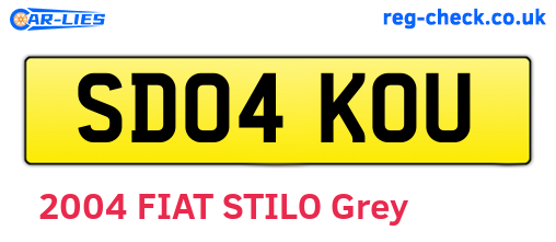 SD04KOU are the vehicle registration plates.