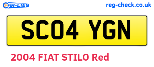 SC04YGN are the vehicle registration plates.