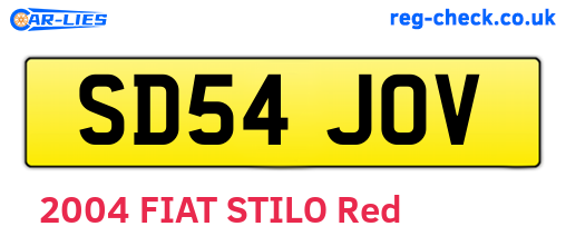 SD54JOV are the vehicle registration plates.