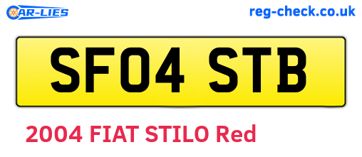 SF04STB are the vehicle registration plates.