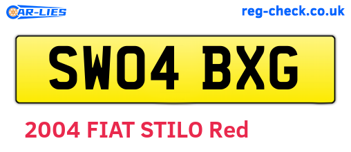 SW04BXG are the vehicle registration plates.