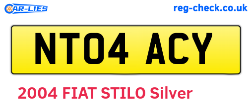 NT04ACY are the vehicle registration plates.