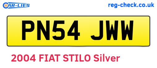 PN54JWW are the vehicle registration plates.