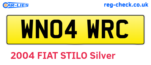 WN04WRC are the vehicle registration plates.