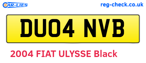 DU04NVB are the vehicle registration plates.