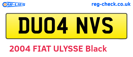 DU04NVS are the vehicle registration plates.