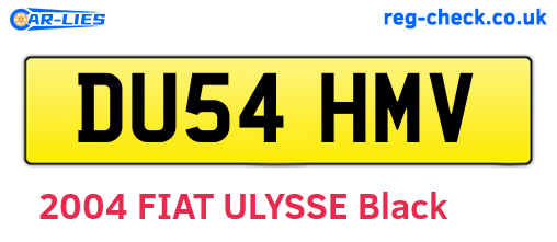DU54HMV are the vehicle registration plates.