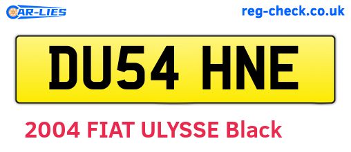 DU54HNE are the vehicle registration plates.
