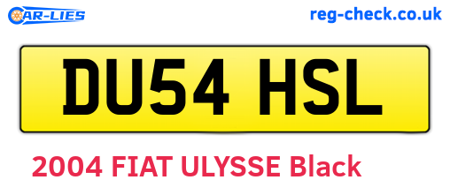 DU54HSL are the vehicle registration plates.