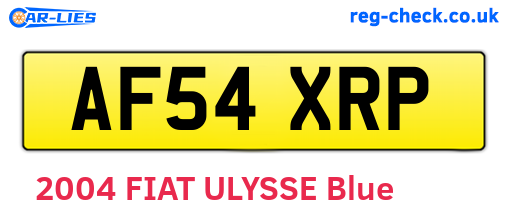 AF54XRP are the vehicle registration plates.