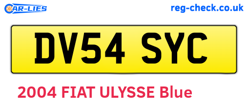 DV54SYC are the vehicle registration plates.