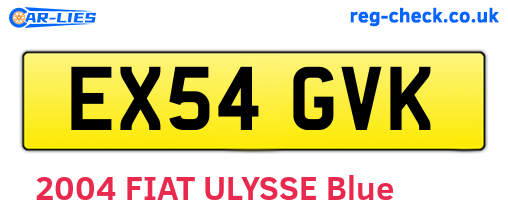 EX54GVK are the vehicle registration plates.