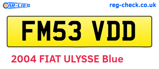 FM53VDD are the vehicle registration plates.