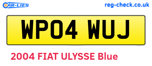 WP04WUJ are the vehicle registration plates.