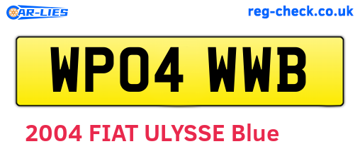 WP04WWB are the vehicle registration plates.