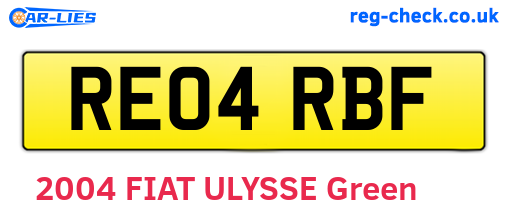 RE04RBF are the vehicle registration plates.