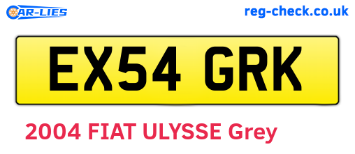 EX54GRK are the vehicle registration plates.