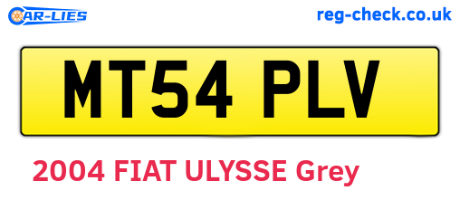 MT54PLV are the vehicle registration plates.
