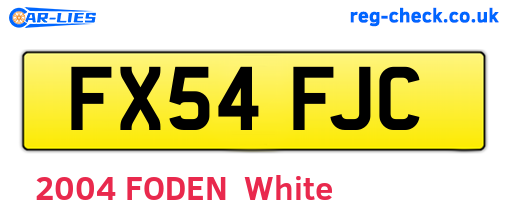 FX54FJC are the vehicle registration plates.
