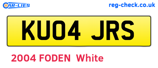 KU04JRS are the vehicle registration plates.