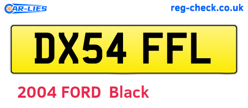 DX54FFL are the vehicle registration plates.