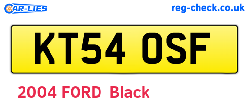 KT54OSF are the vehicle registration plates.