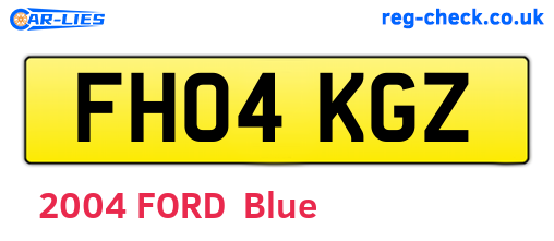 FH04KGZ are the vehicle registration plates.