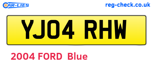 YJ04RHW are the vehicle registration plates.