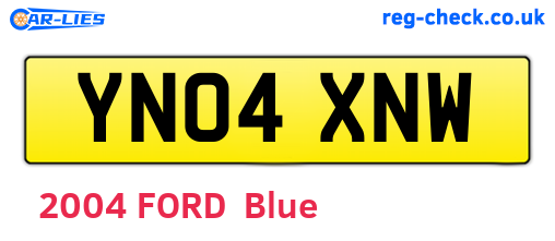 YN04XNW are the vehicle registration plates.