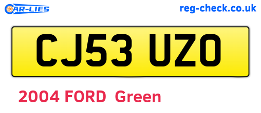 CJ53UZO are the vehicle registration plates.